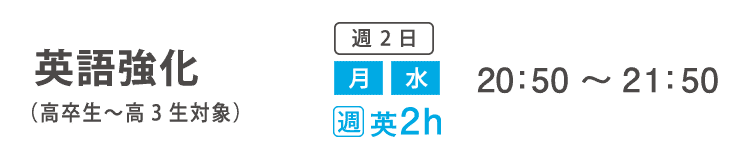 学科追加受講コース　英語強化