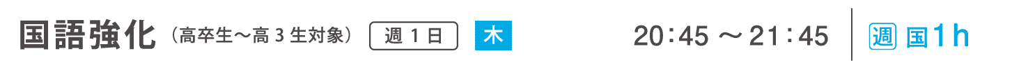 学科追加受講コース　国語強化